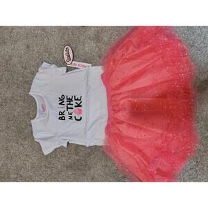 Girls' 'Bring Me The Cake' T-Shirt and Sparkly Tutu Skirt Set Birthday